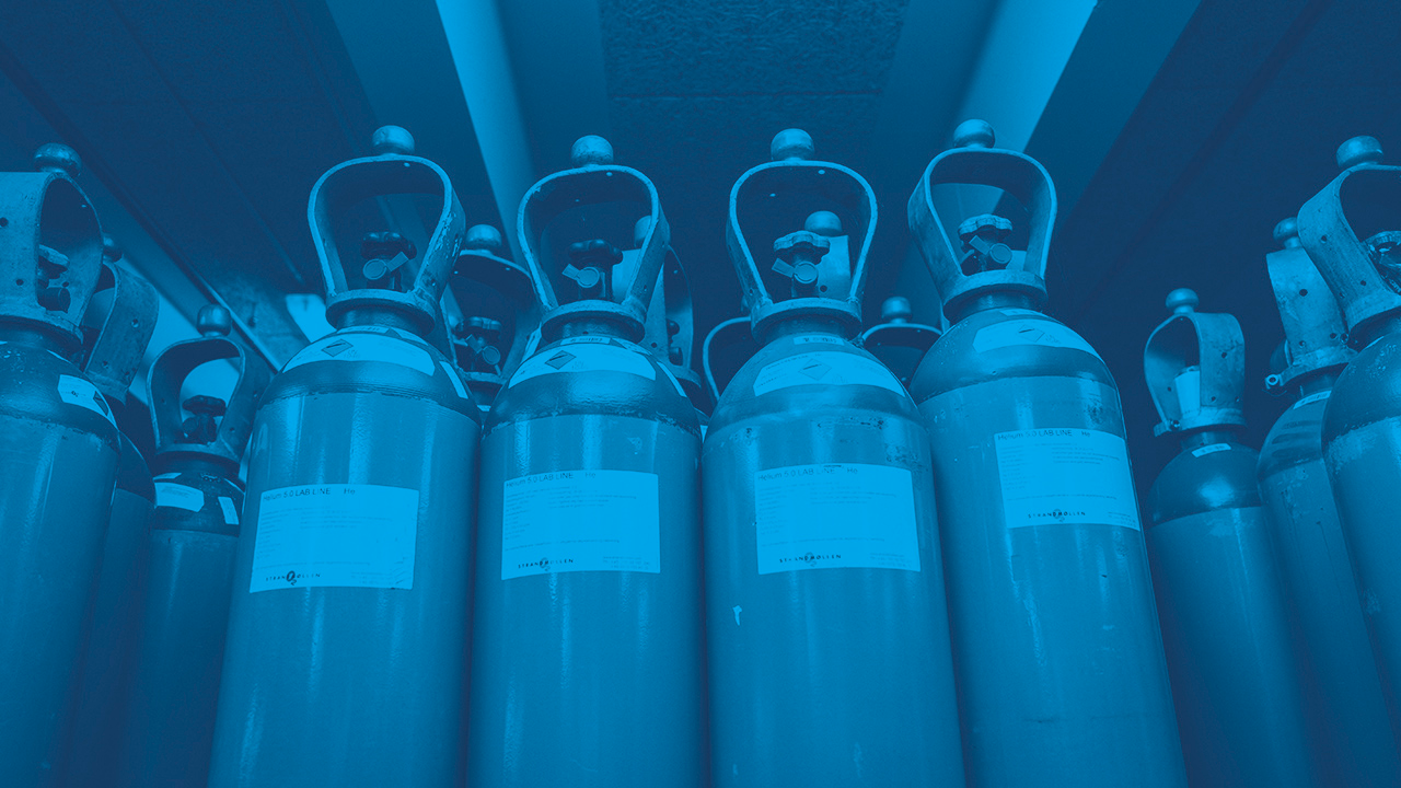 Helium gasflasker med ventil